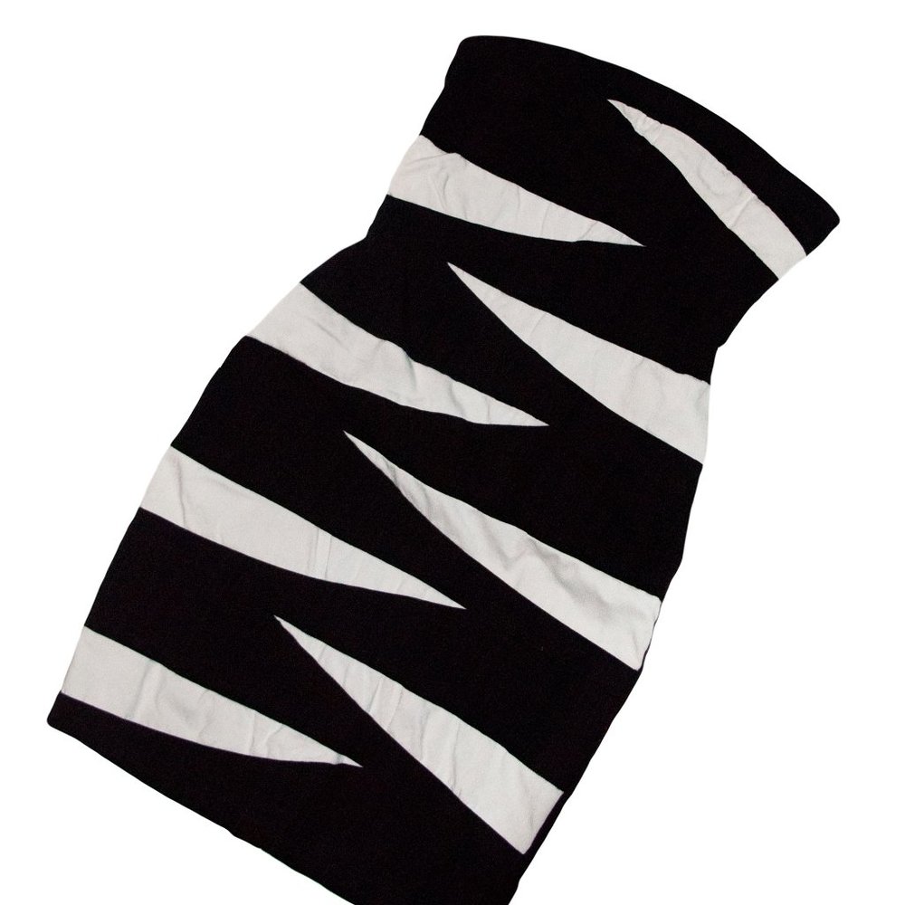 Strapless Zebra Print Ruby Rox Bandage Dress